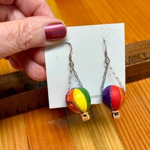 Sterling Silver Hot Air Balloon Earrings
